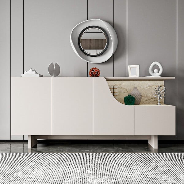 HABITAT ET JARDIN - Buffet en bois "Line" - 180 x 40 x 81 cm - Beige - large