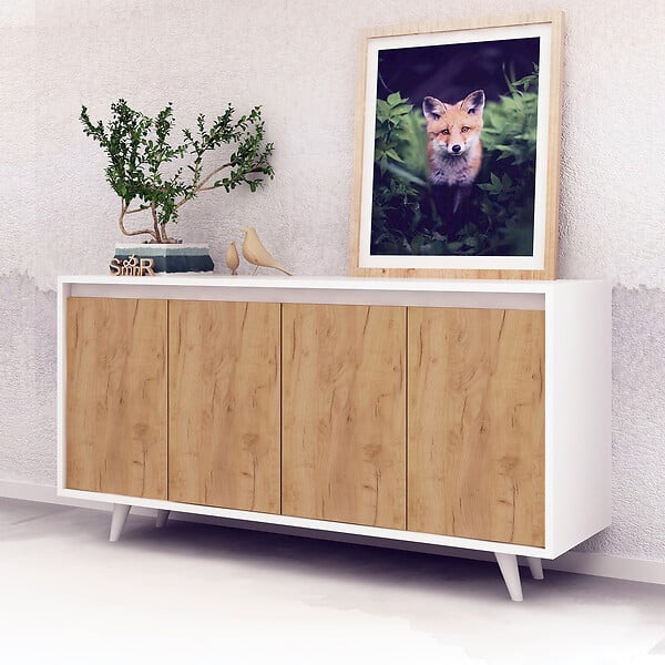 HABITAT ET JARDIN - Buffet en bois "Nossa" - 140 x 40 x 86 cm - Marron - large