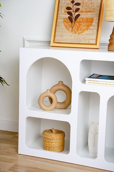 HABITAT ET JARDIN - Buffet en bois "Lessa" - 80 x 37 x 74 cm - Blanc - large