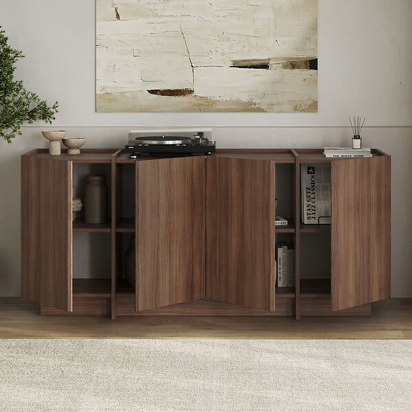 HABITAT ET JARDIN - Buffet en bois "Dorma" - 180 x 45 x 80 cm - Noyer Milano - large