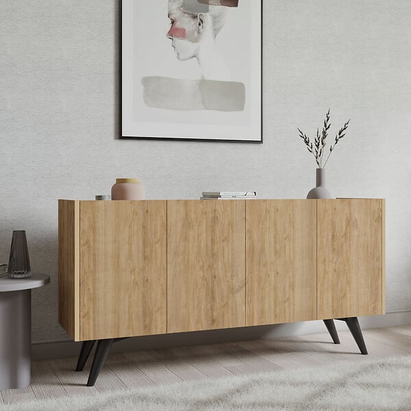 HABITAT ET JARDIN - Buffet en bois "Pekin" - 150 x 40 x 76 cm - Marron - large