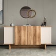 HABITAT ET JARDIN - Buffet en bois "Diana" - 180 x 40 x 81 cm - Beige - vignette