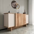 HABITAT ET JARDIN - Buffet en bois "Diana" - 180 x 40 x 81 cm - Beige - vignette
