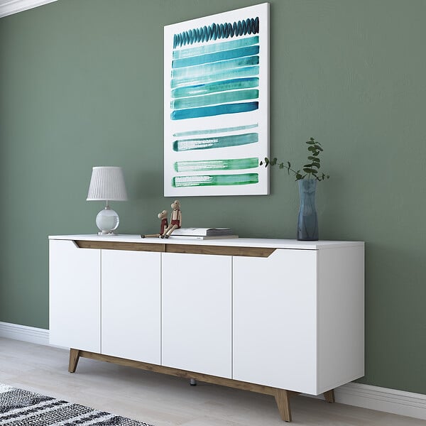 HABITAT ET JARDIN - Buffet en bois "Gondol" - 180 x 45 x 79 cm - Blanc - large