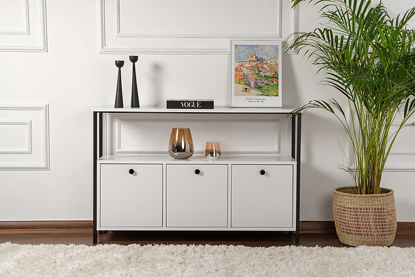 HABITAT ET JARDIN - Buffet en bois "Solace" - 120 x 30 x 77 cm - Blanc - large