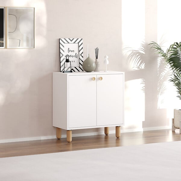 HABITAT ET JARDIN - Buffet en bois "Lina" - 72 x 36 x 73 cm - Blanc - large