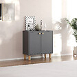 HABITAT ET JARDIN - Buffet en bois "Lina" - 72 x 36 x 73 cm - Gris anthracite - vignette