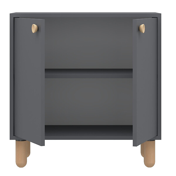 HABITAT ET JARDIN - Buffet en bois "Lina" - 72 x 36 x 73 cm - Gris anthracite - large