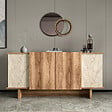 HABITAT ET JARDIN - Buffet en bois "Diana" - 180 x 40 x 81 cm - Travertin - vignette