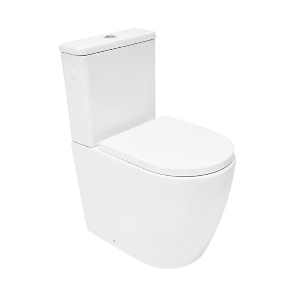 SWISS AQUA TECHNOLOGIES - Fusion WC à poser sans bride, rinçage Vortex, avec abattant SoftClose, blanc (SATFUS031RTORVP) - large