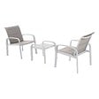 HESPERIDE - Salon de jardin duo "Elyn" noisette & blanc 2 places en aluminium - vignette
