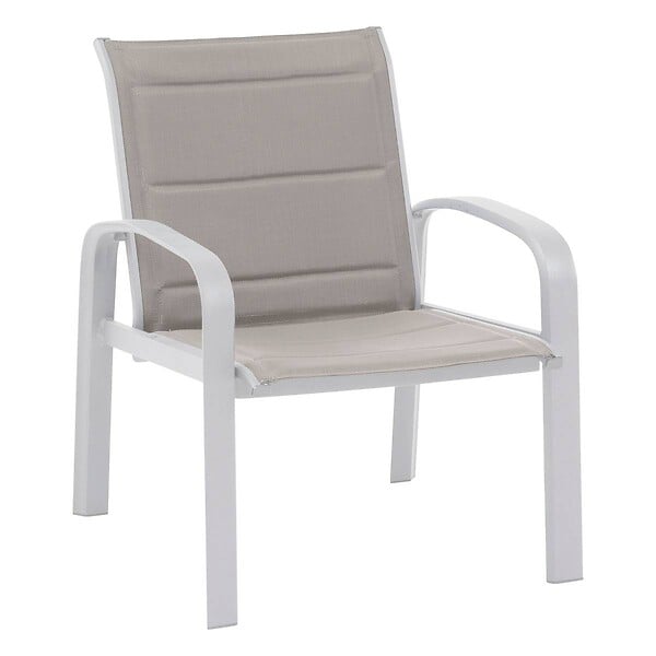 HESPERIDE - Salon de jardin duo "Elyn" noisette & blanc 2 places en aluminium - large