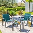 HESPERIDE - Salon de jardin duo "Elyn" bleu canard & graphite 2 places en aluminium - vignette
