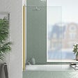 AURLANE - Pare baignoire Rabattable 80x140cm - Profilé Or Doré Brossé - Verre Trempé 4mm - ELEMENTARY - vignette