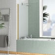 AURLANE - Pare baignoire Rabattable 80x140cm - Profilé Or Doré Brossé - Verre Trempé 4mm - ELEMENTARY - vignette