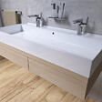 SWISS AQUA TECHNOLOGIES - Lavabo 121,4 x 46,9 cm en céramique blanc – 2 trous – Infinitio (SATINF12046) - vignette