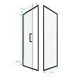 AURLANE - Porte de douche Pivotante et retour 90x90x200 - Profilés noir mat - CRUSH PIVOTANTE - vignette