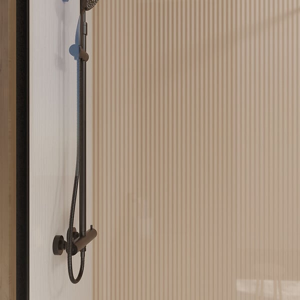 AURLANE - Paroi de Douche 140x200cm en Verre Trempé Transparent 8mm Anticalcaire - Profilé Noir Mat - LINA - large