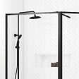 AURLANE - Paroi de Douche avec Volet Pivotant - Cadre et Bras Alu. NOIR MAT - 100+40x200cm - DARK CONTOURING - vignette