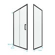 AURLANE - Porte de douche + Retour 120x80x200 cm - Verre 6 mm - Profilé Noir - CRUSH - vignette