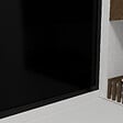 AURLANE - Paroi de douche 80x200 cm type Verriere - Verre trempe et Structure aluminium noir mat - GLASSY - vignette