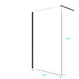 AURLANE - Paroi de Douche 120x200cm en Verre Trempé Transparent 8mm Anticalcaire - Profilé Noir Mat - LINA - vignette