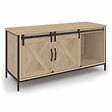 ID MARKET - Meuble TV 113 cm QUEBEC 2 portes granges coulissantes design industriel - vignette