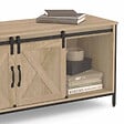 ID MARKET - Meuble TV 113 cm QUEBEC 2 portes granges coulissantes design industriel - vignette