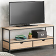 ID MARKET - Meuble TV 113 cm DETROIT 2 tiroirs design industriel - vignette