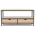 ID MARKET - Meuble TV 113 cm DETROIT 2 tiroirs design industriel - vignette