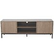OVIALA - Meuble TV rectangulaire 2 portes L160 cm bois foncé - Ketry - vignette
