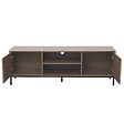 OVIALA - Meuble TV rectangulaire 2 portes L160 cm bois foncé - Ketry - vignette