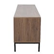 OVIALA - Meuble TV rectangulaire 2 portes L160 cm bois foncé - Ketry - vignette