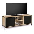 ID MARKET - Meuble TV 140 cm BOSTON 2 portes noires design industriel - vignette