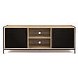 ID MARKET - Meuble TV 140 cm BOSTON 2 portes noires design industriel - vignette