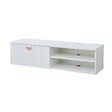 OVIALA - Meuble TV suspendu 120 cm moderne blanc - Holly - vignette