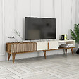 HABITAT ET JARDIN - Meuble TV en bois "Milan" - 180 x 35 x 40 cm - Crème de noix - vignette
