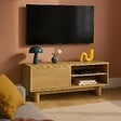 OVIALA - Meuble TV 120 cm scandinave bois clair - Bowy - vignette