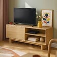 OVIALA - Meuble TV 120 cm scandinave bois clair - Bowy - vignette