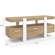 ID MARKET - Meuble TV 116 cm PHOENIX avec tiroirs bois et blanc - vignette