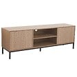 OVIALA - Meuble TV rectangulaire 2 portes L160 cm bois clair - Ketry - vignette