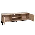 OVIALA - Meuble TV rectangulaire 2 portes L160 cm bois clair - Ketry - vignette