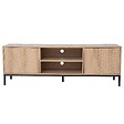 OVIALA - Meuble TV rectangulaire 2 portes L160 cm bois clair - Ketry - vignette