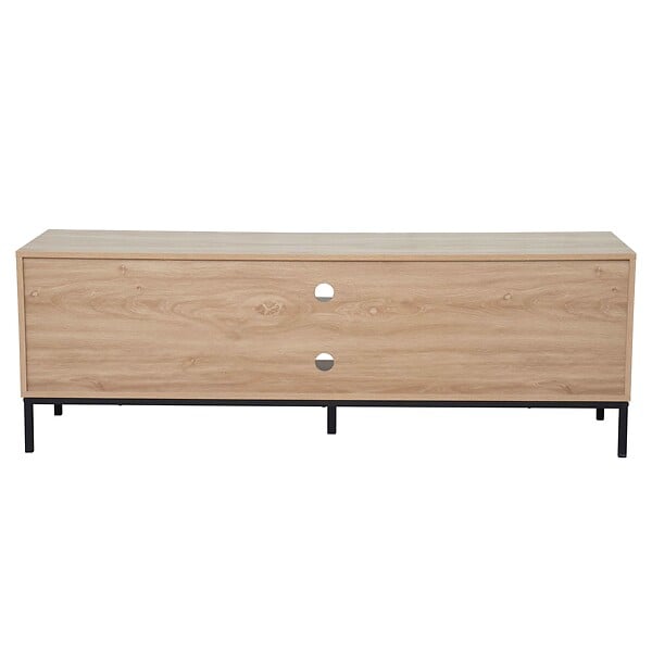 OVIALA - Meuble TV rectangulaire 2 portes L160 cm bois clair - Ketry - large