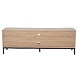 OVIALA - Meuble TV rectangulaire 2 portes L160 cm bois clair - Ketry - vignette