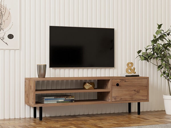 HABITAT ET JARDIN - Meuble TV en bois "Avila" - 120 x 30 x 38 cm - Pin atlantique - large