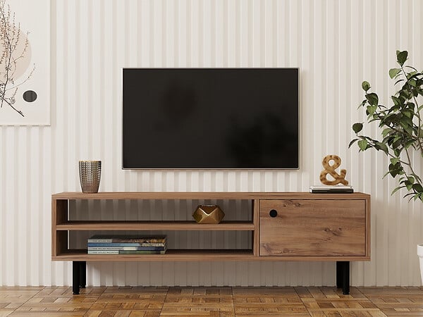 HABITAT ET JARDIN - Meuble TV en bois "Avila" - 120 x 30 x 38 cm - Pin atlantique - large