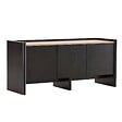 OVIALA - Meuble TV épuré rectangulaire L120 cm bois noir - Gina - vignette
