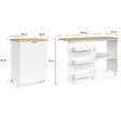 ID MARKET - Table de couture pliable à roulettes meuble pour machine à coudre avec 4 étagères - vignette