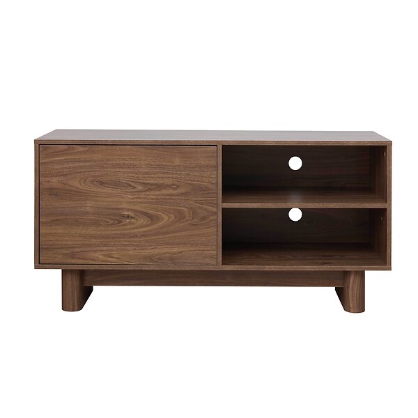 OVIALA - Meuble TV 120 cm scandinave bois foncé - Bowy - large